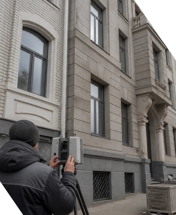 Лазерное сканирование фасадов зданий для обследования в Бугульме
